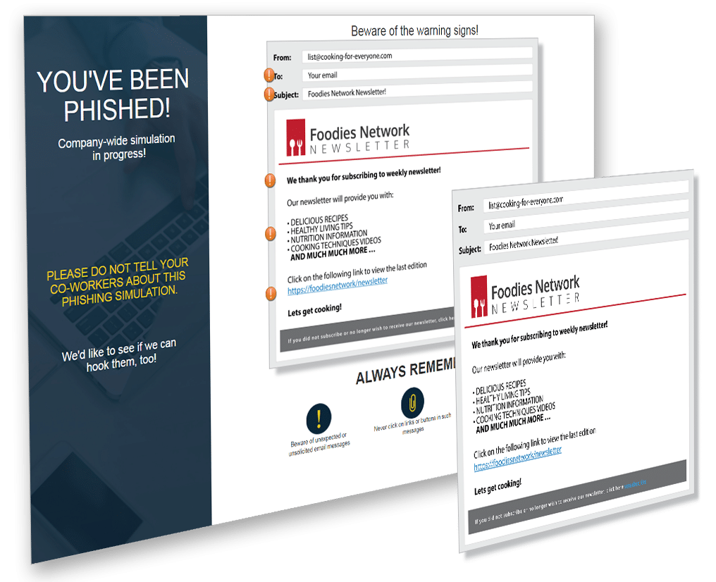 phished simulation email screenshot terranova FORTRA HRM Security training